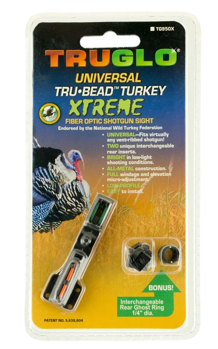 TruGlo Tru-Bead Turkey Fiber Optic Sight Set w/ Interchangeable Rear Sights -TG950X - Iron Sights for AR-15, vista 2