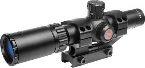 TruGlo Tru-Brite 1-6x24mm Rifle Scope 30mm Tube Illuminated Power Ring Duplex Mil-Dot Reticle with Mount Matte TG - Rifle Scope, vista 1