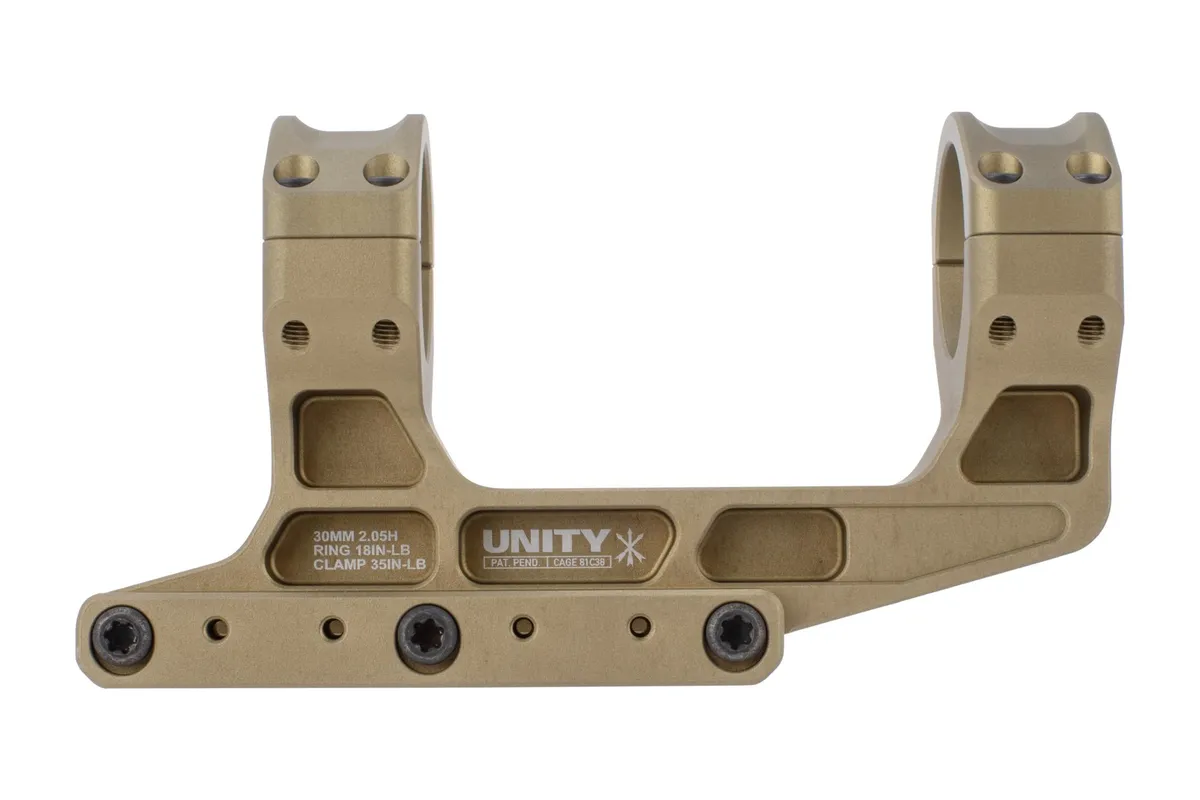 Unity Tactical FAST 30mm LPVO Flat Dark Earth 30MM Rings FST-S30205F - Optic Mount, vista 2