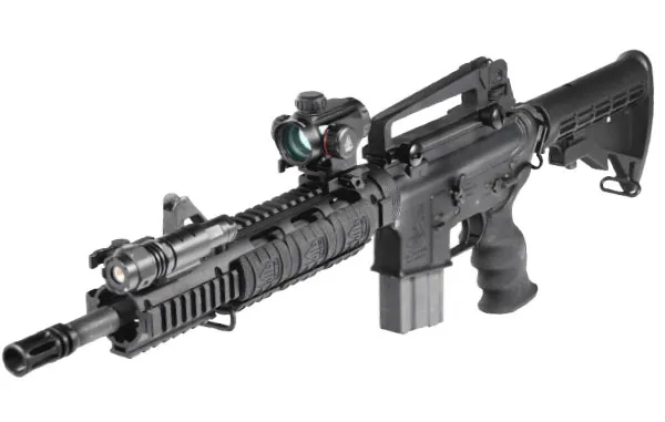 UTG PRO Model4/AR-15 Extended Carbine Length Drop-in Quad Rail - Handguard for AR-15, vista 1