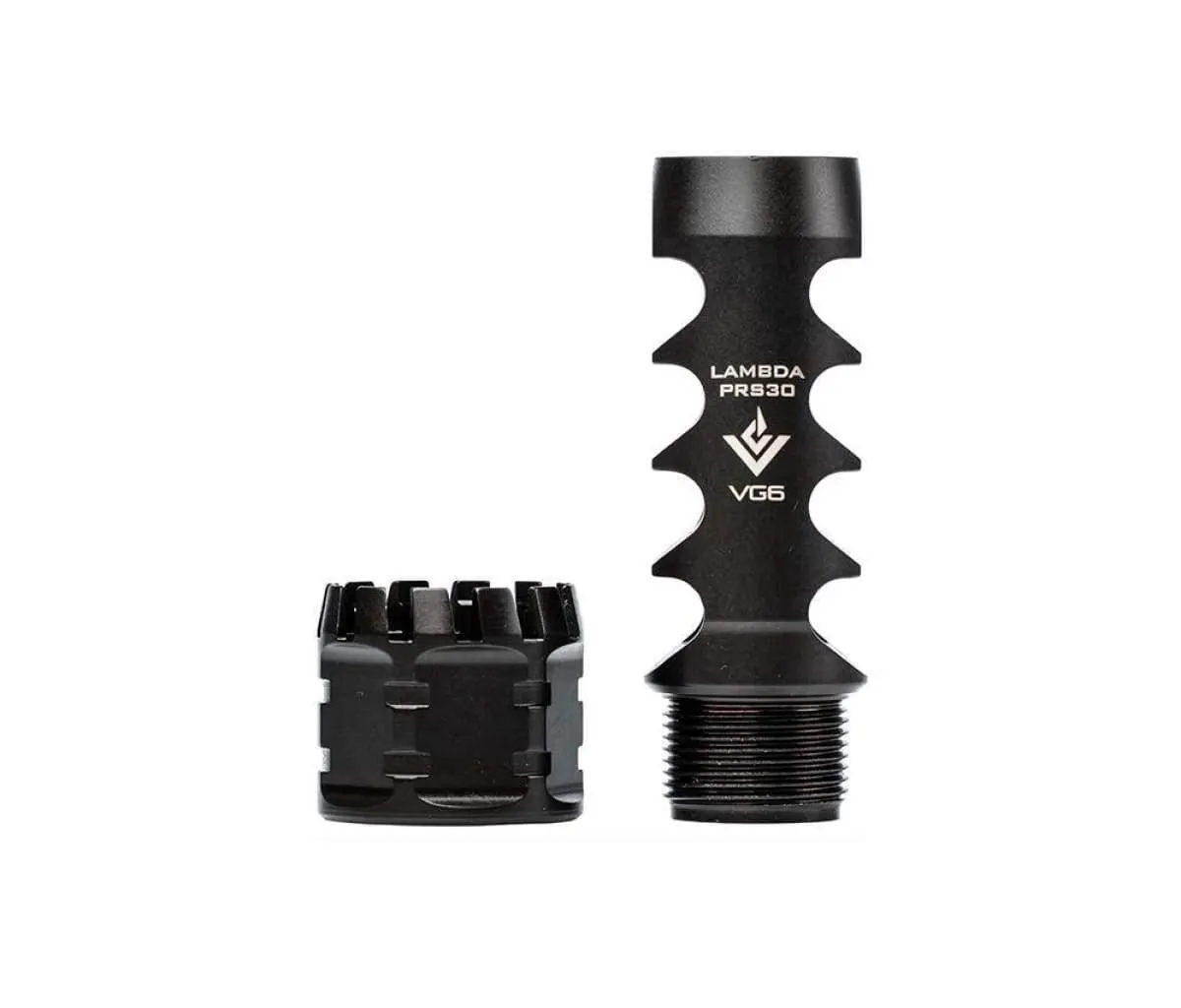 Vg6 Precision Lambda Prs30 Brake - Black - .30 Caliber - Muzzle Device for AR-15 - view 1
