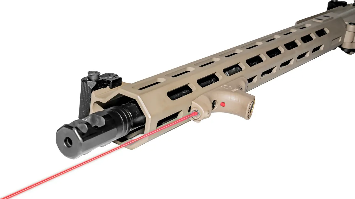 Viridian Weapon Technologies HS1 Hand Stop, Red Laser, Fits M-lok, Flat Dark Earth - Foregrip for AR-15, vista 4