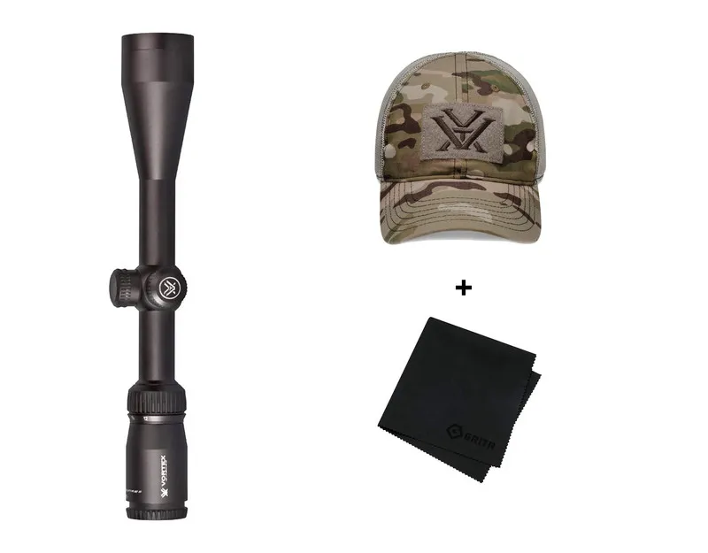 Vortex Optics VORTEX Crossfire II 4-12x44mm Dead-Hold-BDC Reticle 1in Riflescope with Counterforce Camo Cap and Microfiber Cleaning Cloth (VOR-CF2-31015+120-64-MUL+MF) - Rifle Scope, vista 1