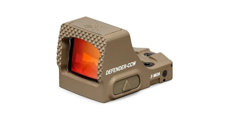 Vortex Optics Vortex Defender-CCW Micro Red Dot 3 MOA Dot Tan Shield RMSc Footprint - Optic, vista 1