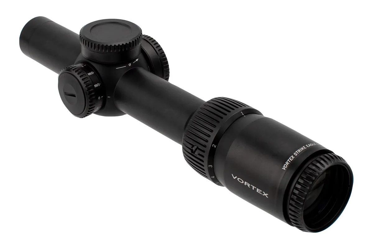 Vortex Optics Vortex Strike Eagle 1-8x24mm 30mm FFP Rifle Scope Black EBR-8 Reticle MOA 10.4in 23.9oz - Rifle Scope, vista 3