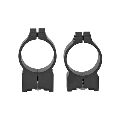 Warne Permanent Attached Medium 30mm Scope Rings For Ruger M77, Black - 14R7M - Optic Mount - view 1