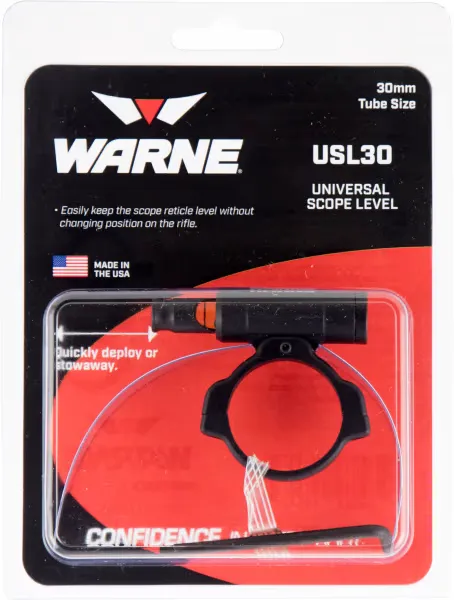 Warne Scope Mounts 30mm 6061 Aluminum 1-Piece Universal Scope Level, Black - USL30 - Optic Mount - view 1