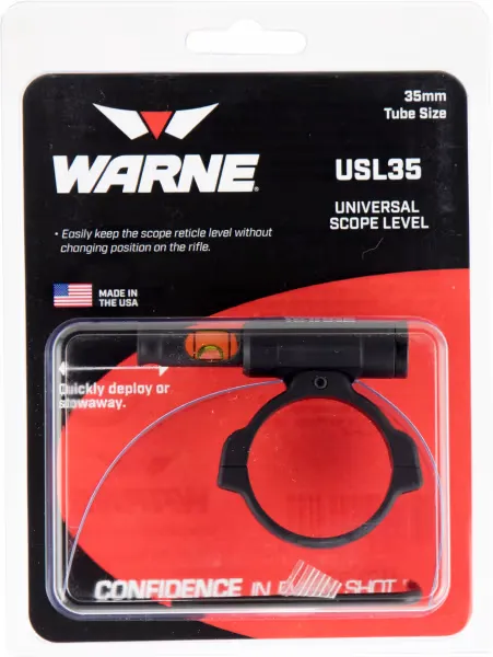 Warne Scope Mounts 35mm 6061 Aluminum 1-Piece Universal Scope Level, Black - USL35 - Optic Mount - view 2