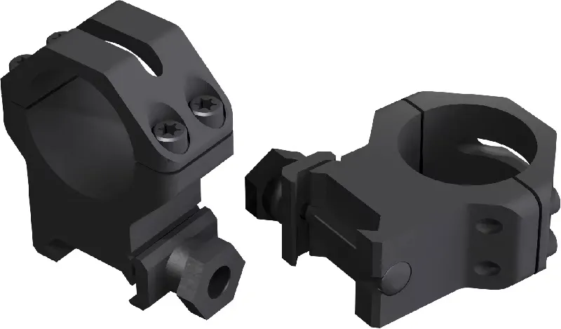 Weaver 1 inch X-High Aircraft Grade Aluminum 4-Hole Tactical Style Skeleton Ring, Matte Black - 48362 - Optic Mount - view 1