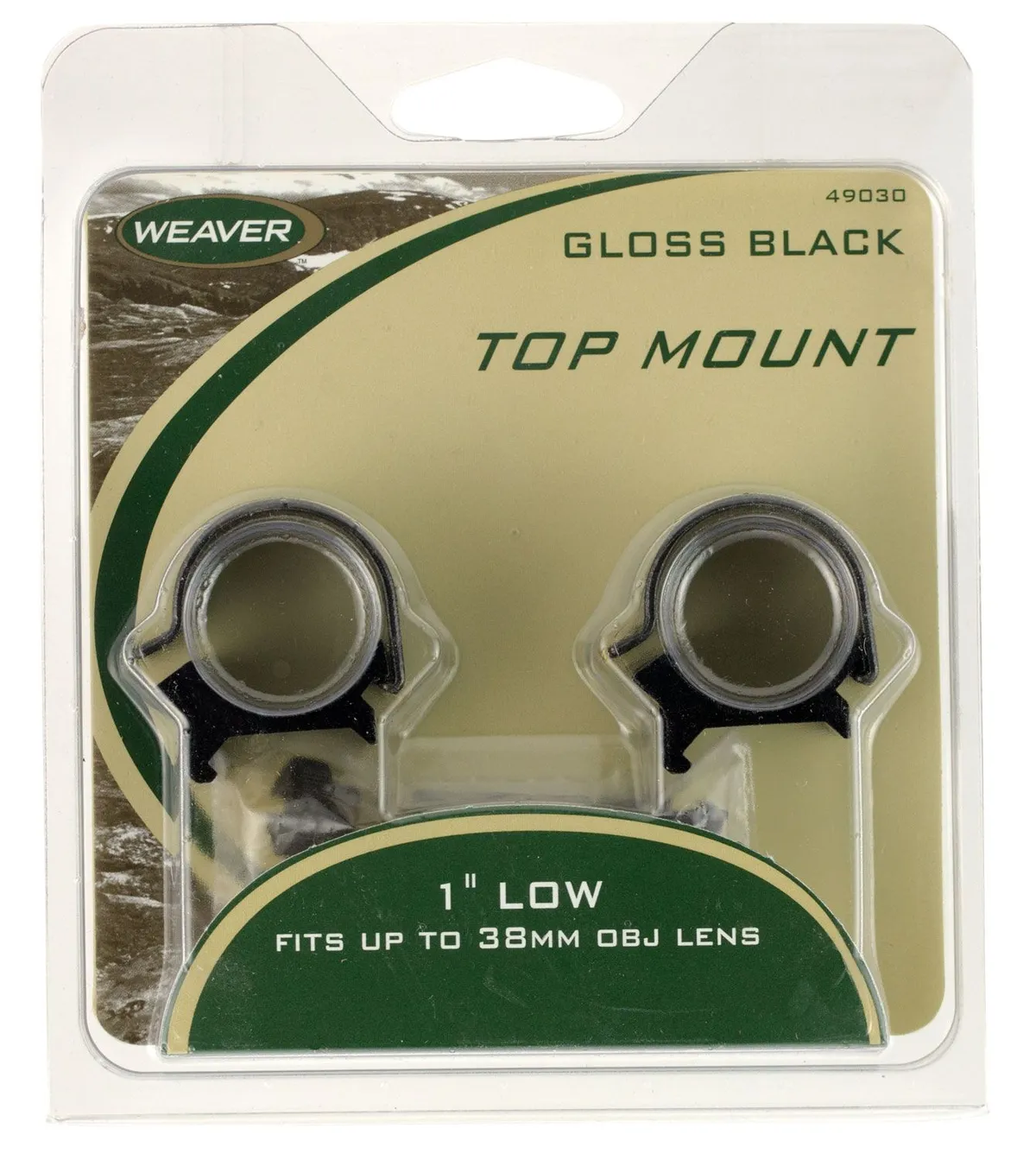 Weaver 1" Low Steel Strap Aluminum Saddle Detachable Top Mount 2-Piece Scope Ring, Matte Black - 49040 - Optic Mount - view 2