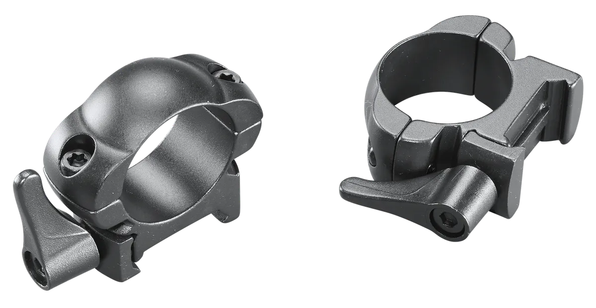 Weaver 1" Medium Steel Strap Aluminum Saddle Detachable Top Mount 2-Piece Scope Ring, Glossy Black - 49032 - Optic Mount - view 5