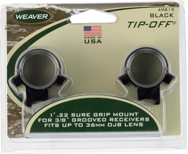 Weaver Sure Grip 1 inch Medium Aluminum High Quality Tactical Style Scope Ring, Gloss Black - 49819 - Optic Mount, vista 2