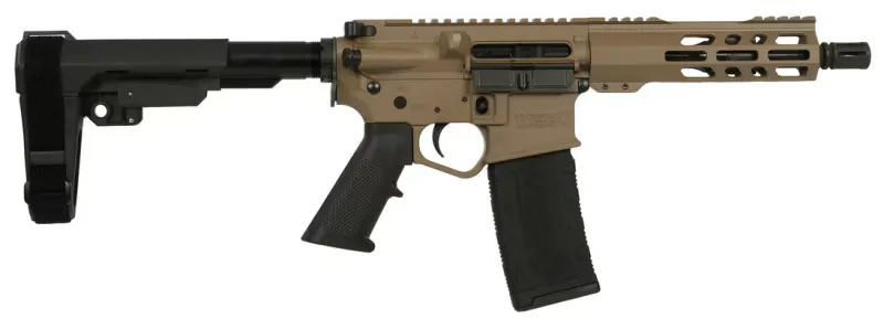 Wise Arms WA-15B 7.5-300-SBA3-FDE Pistol, 300 AAC Blackout, 7.5" Barrel, 30+1, Semi-Auto, FDE, Threaded Barrel, SBA3 Brace. - Complete Rifle - view 1