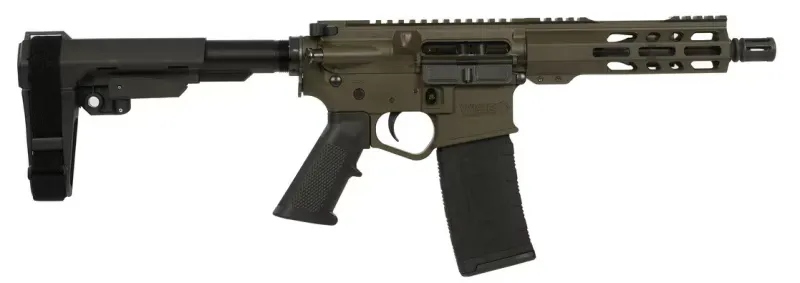 Wise Arms WA-15B 7.5-300-SBA3-ODG Semi-Auto Pistol, 300 AAC Blackout, 7.5" Barrel, 30+1, ODG Cerakote, Threaded Barrel, SBA3 Brace. - Complete Rifle - view 1