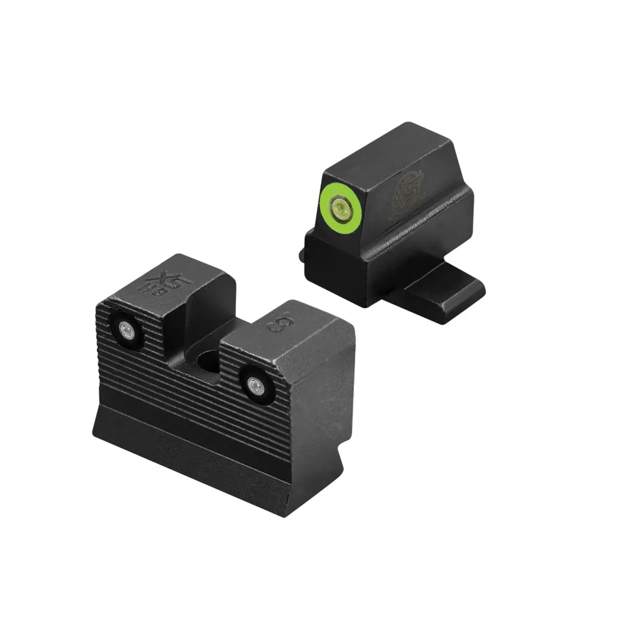 XS Sights R3D 2.0 Night Sight Set - Front/Rear Green/Green High-Visibility for Enhanced Shooting Performance - GL-R203P-6G - Iron Sights for AR-15 - view 2
