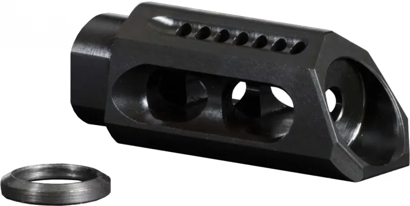 Yankee Hill Machine 1/2-28 Slant Muzzle Brake, 5.56, Matte Black - 26-MB-A - Muzzle Device for AR-15 - view 2