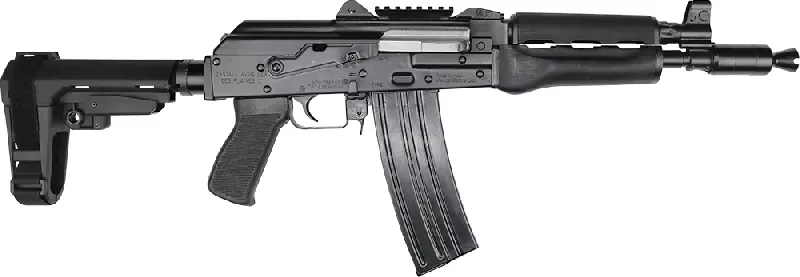 Zastava Arms Zastava ZPAP85 Semi-Automatic AK-47 Pistol 10.5" Barrel .223/5.56NATO 30rd - Bulged Trunnion, Chrome-Lined Barrel, SBA3 Brace - ZP85556TAB - Complete Rifle, vista 1
