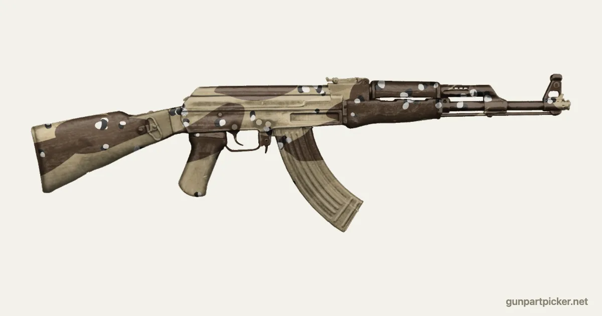 Chispas de chocolate en aerosol para AK-47, pintado con colores de camuflaje Krylon