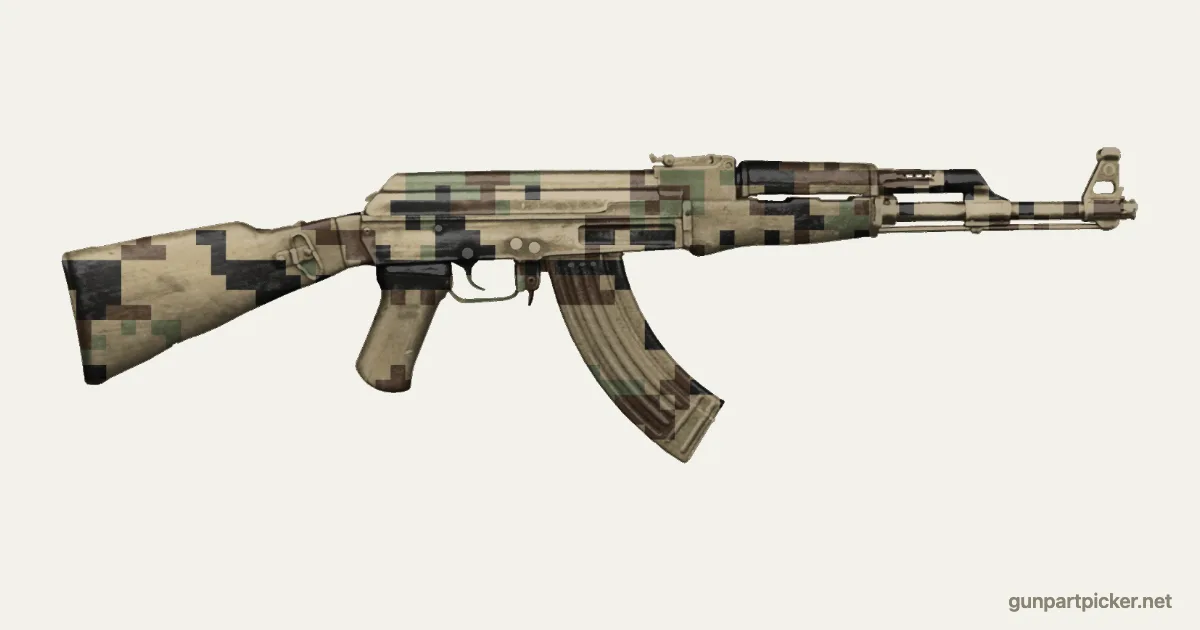 Digital boscoso en aerosol para AK-47, pintado con colores de camuflaje Krylon