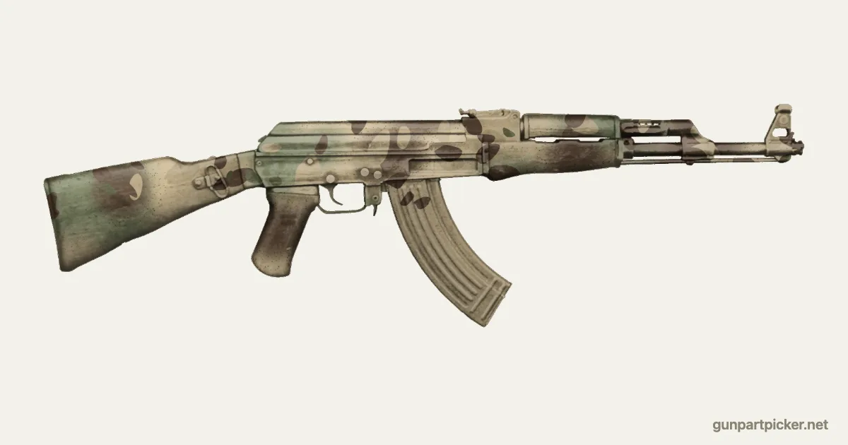 Multiterreno en aerosol para AK-47, pintado con colores de camuflaje Krylon