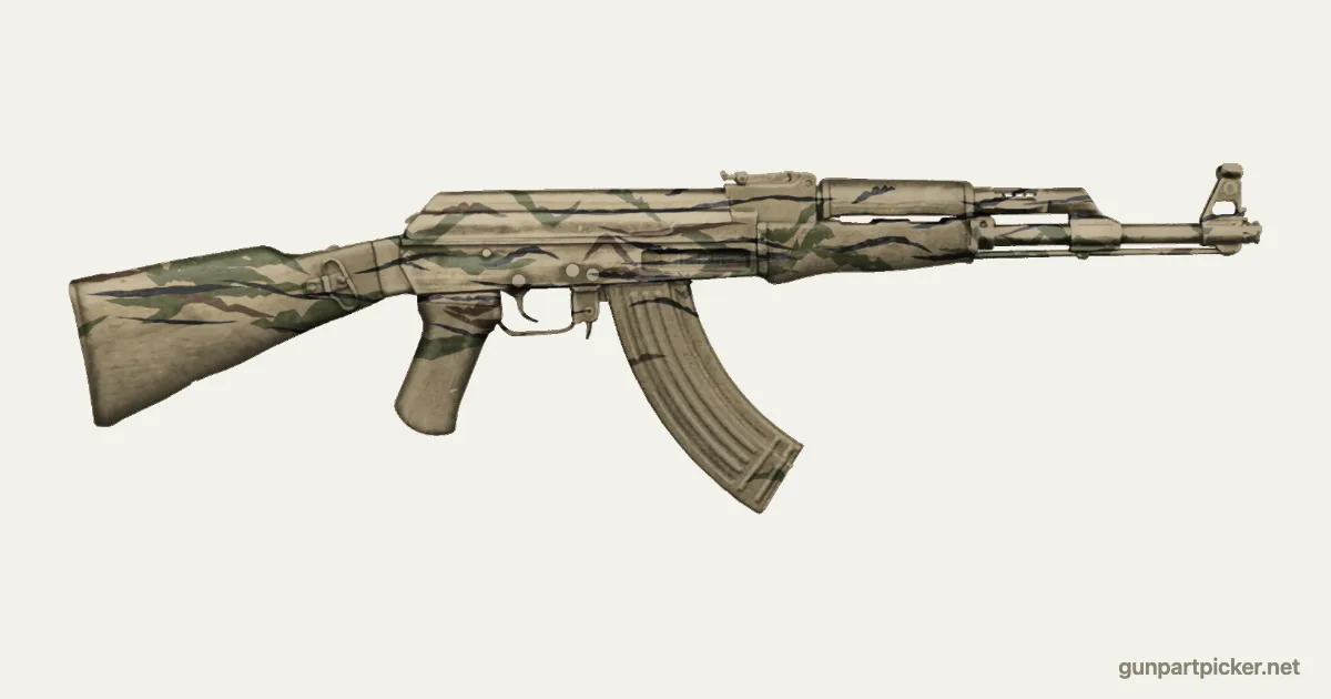 Rayas de tigre en aerosol para AK-47, pintado con colores de camuflaje Krylon