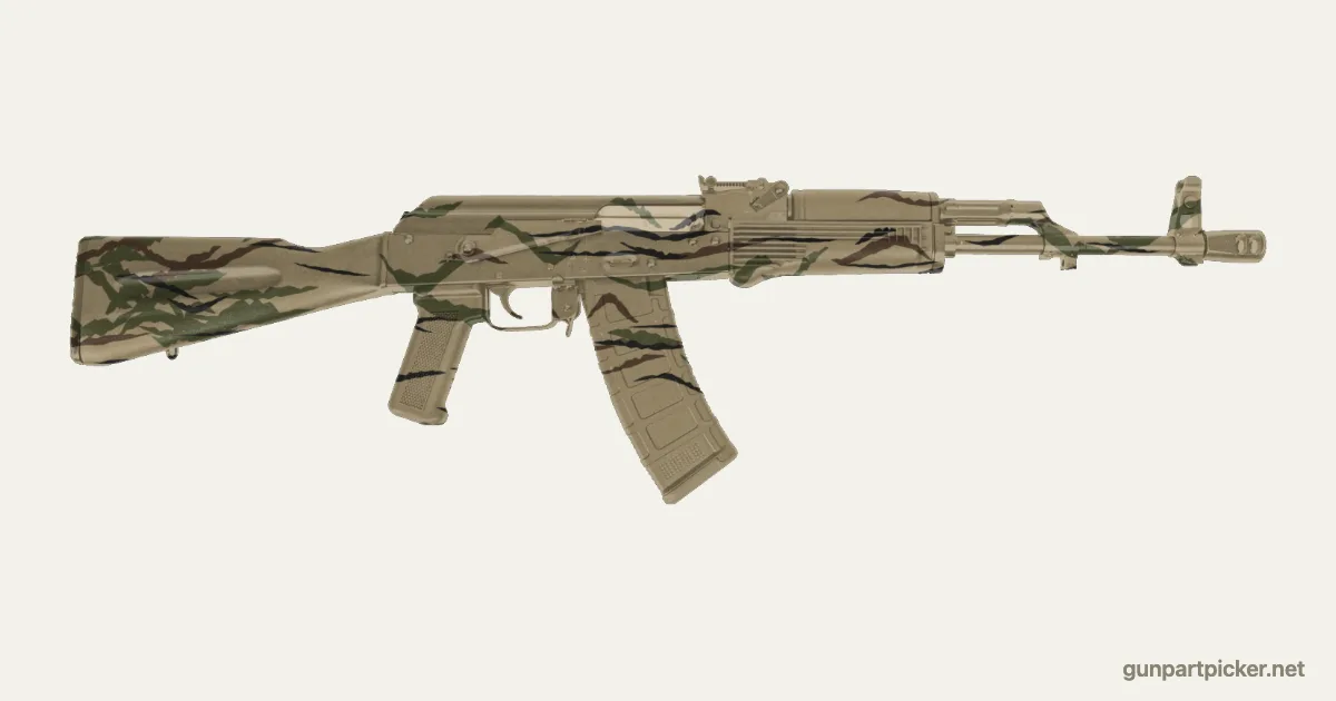 Rayas de tigre en aerosol para AK-74, pintado con colores de camuflaje Krylon