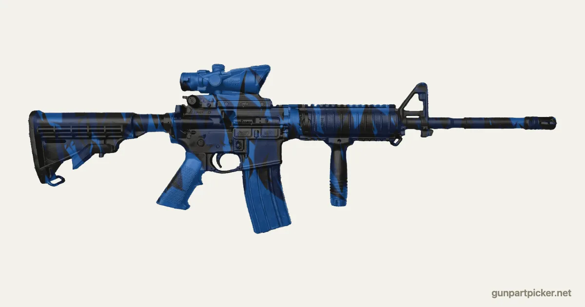Blue Tiger en aerosol para AR-15, camuflaje de CoD4, MW2, pintado con colores de camuflaje Krylon