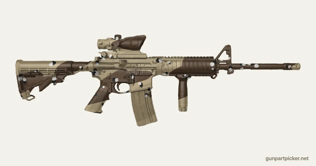 Chispas de chocolate en aerosol para AR-15, pintado con colores de camuflaje Krylon