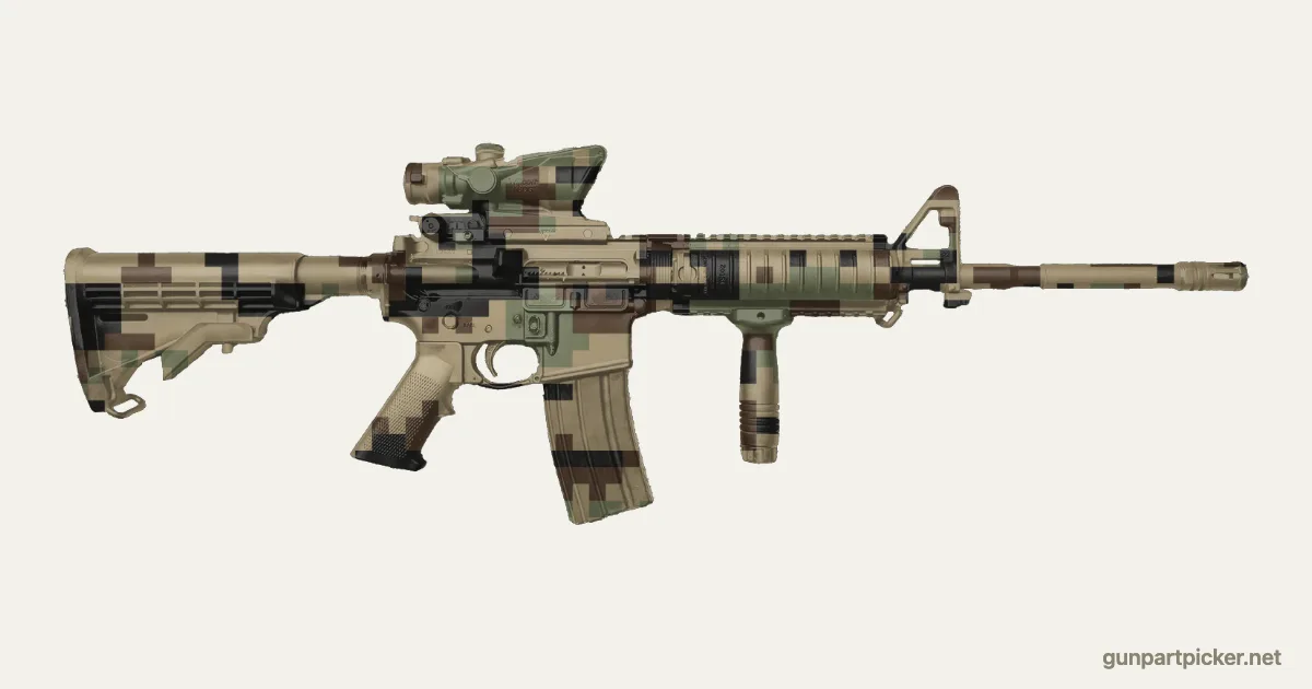 Digital boscoso en aerosol para AR-15, pintado con colores de camuflaje Krylon
