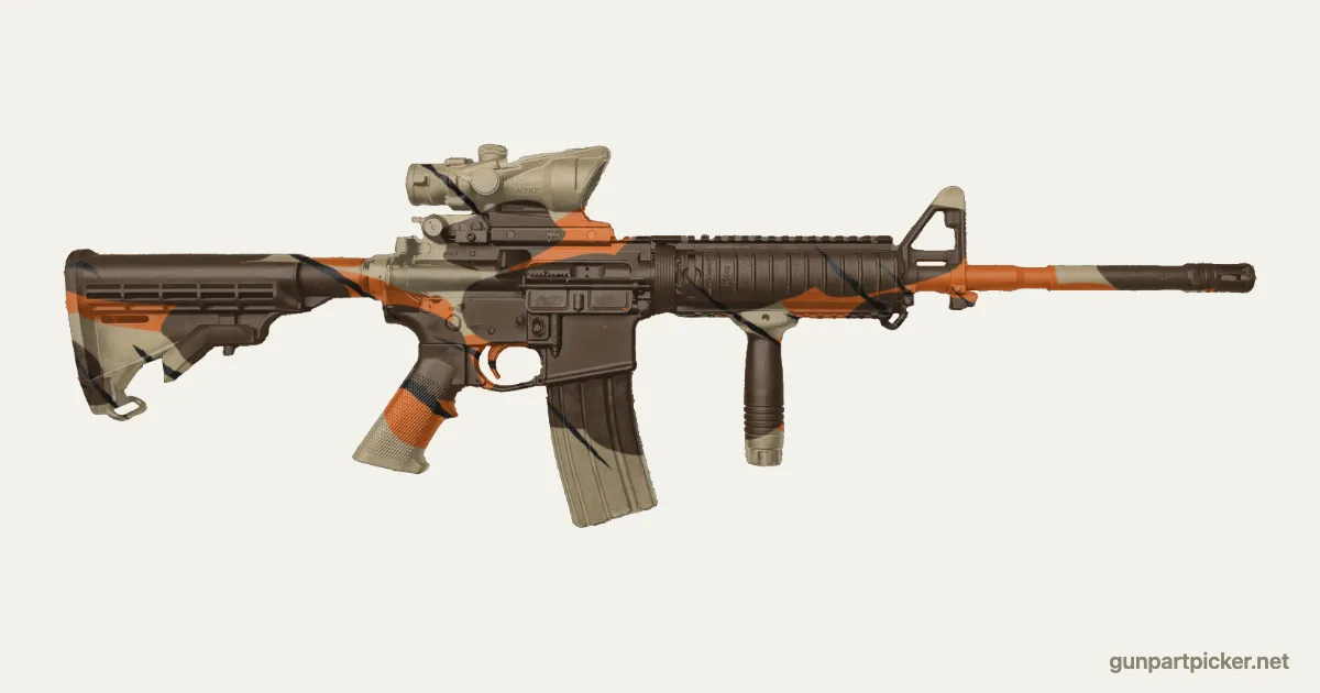 Fall en aerosol para AR-15, camuflaje de MW2, pintado con colores de camuflaje Krylon