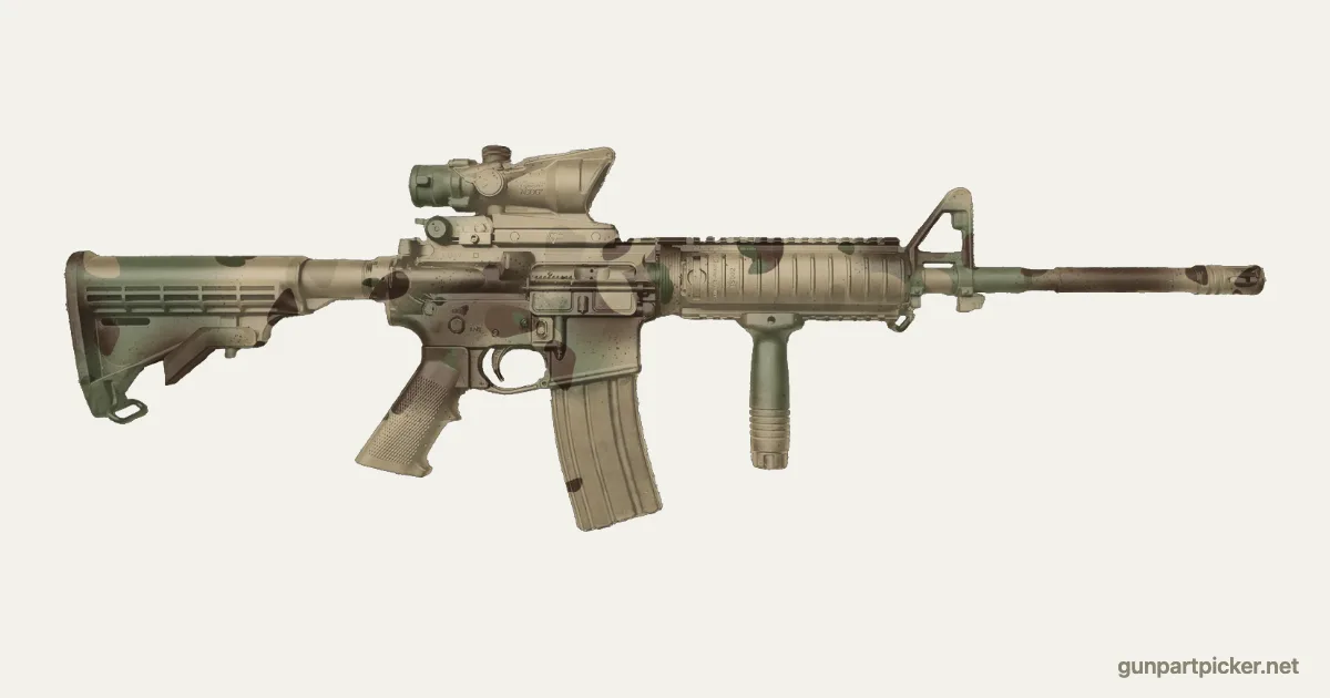 Multiterreno en aerosol para AR-15, pintado con colores de camuflaje Krylon