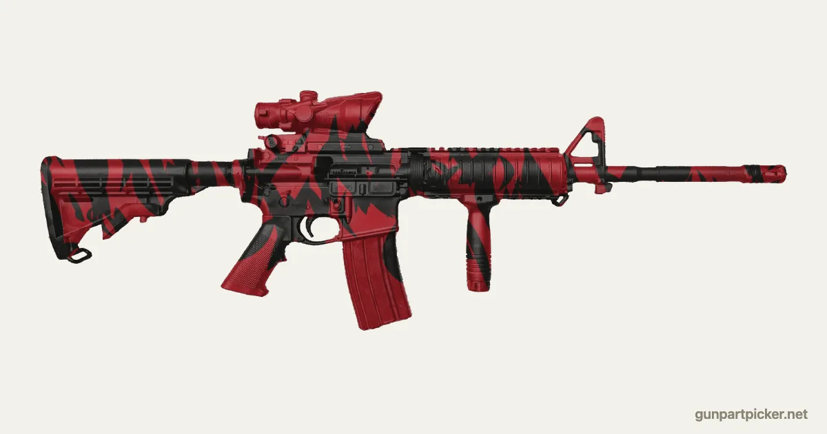 Red Tiger en aerosol para AR-15, camuflaje de CoD4, MW2, pintado con colores de camuflaje Krylon