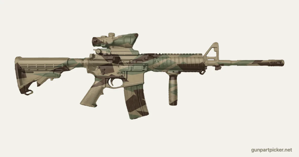 Astillas en aerosol para AR-15, pintado con colores de camuflaje Krylon