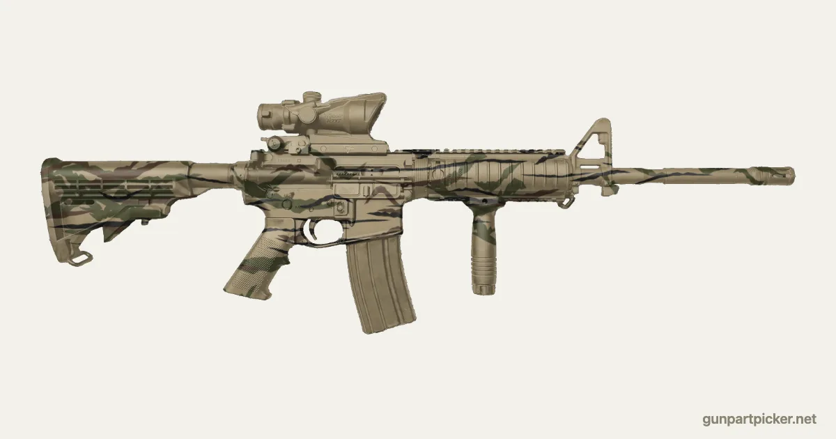 Rayas de tigre en aerosol para AR-15, pintado con colores de camuflaje Krylon