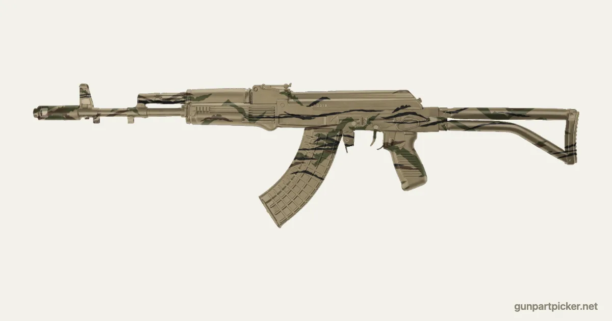 Rayas de tigre en aerosol para Arsenal SAM7SF, pintado con colores de camuflaje Krylon