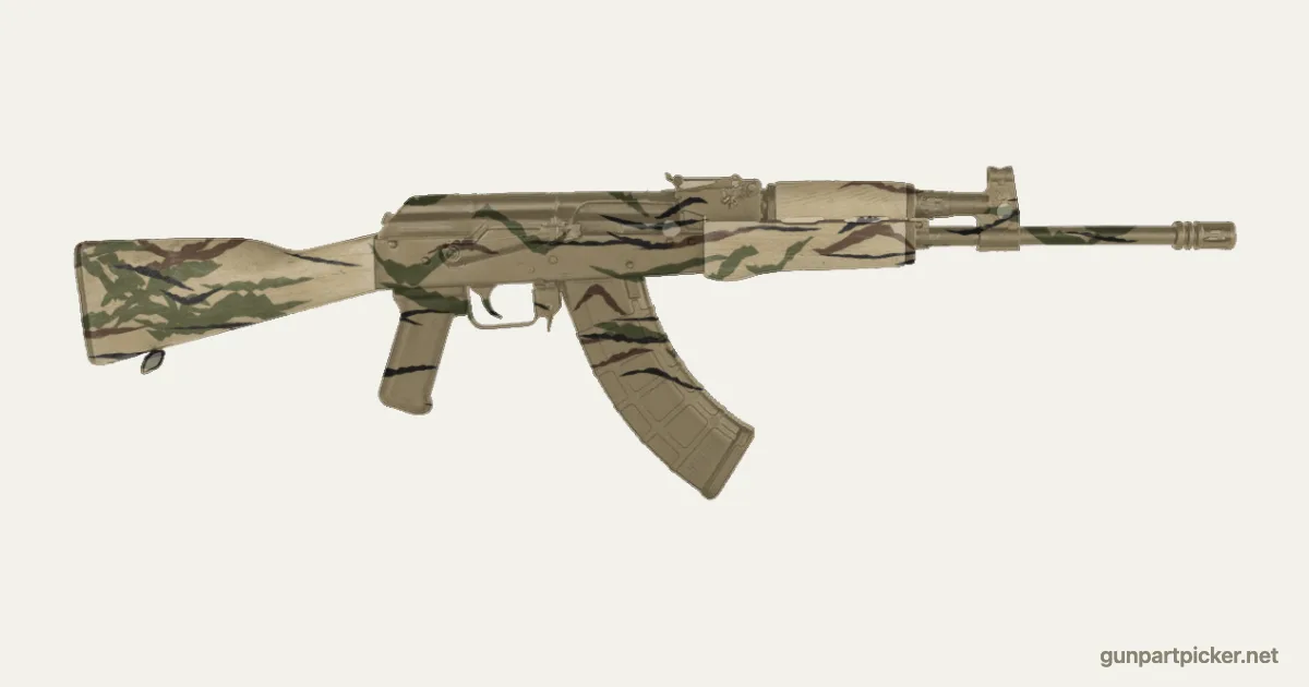 Rayas de tigre en aerosol para WASR Para, pintado con colores de camuflaje Krylon