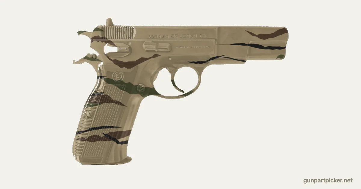 Rayas de tigre en aerosol para CZ 75, pintado con colores de camuflaje Krylon