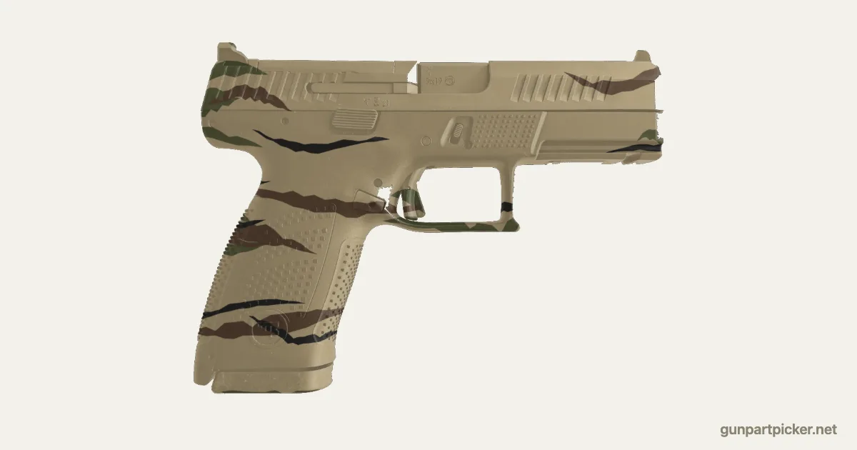 Rayas de tigre en aerosol para CZ P-10 C, pintado con colores de camuflaje Krylon