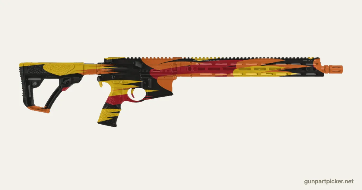 Hot Rod Flames en aerosol para DD M4 V7, camuflaje de Custom shop, pintado con colores de camuflaje Krylon