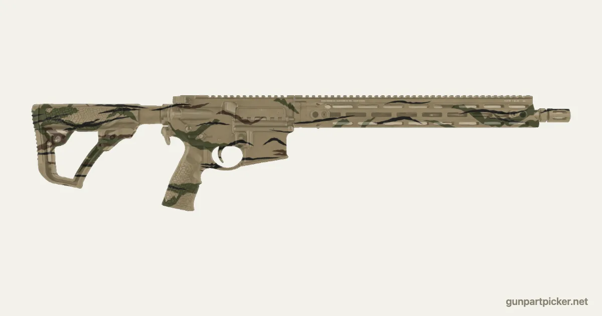 Rayas de tigre en aerosol para DD M4 V7, pintado con colores de camuflaje Krylon