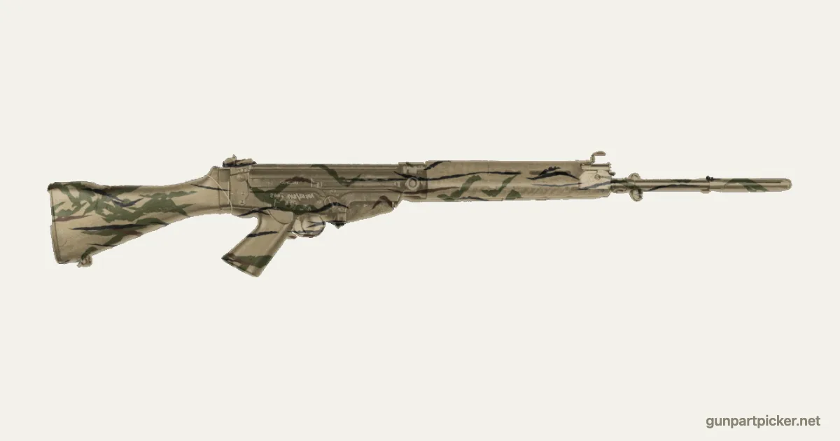Rayas de tigre en aerosol para FN FAL, pintado con colores de camuflaje Krylon