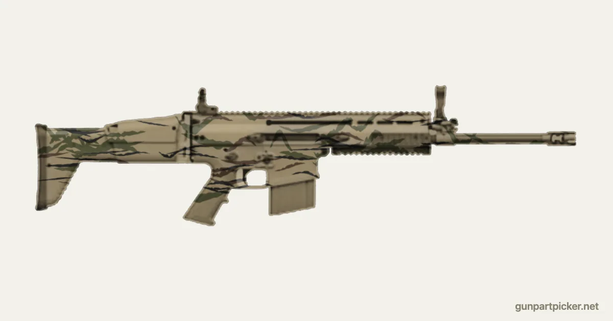 Rattle can Tiger Stripe FN SCAR 17S paint job, painted in Krylon camo colors