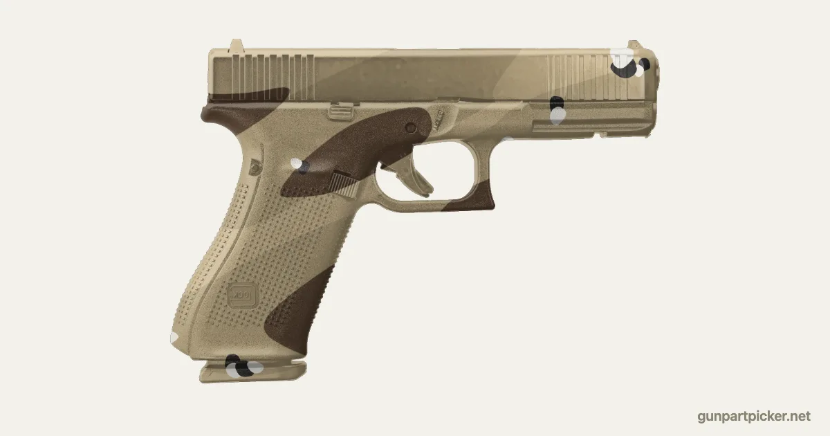 Chispas de chocolate en aerosol para Glock 17, pintado con colores de camuflaje Krylon