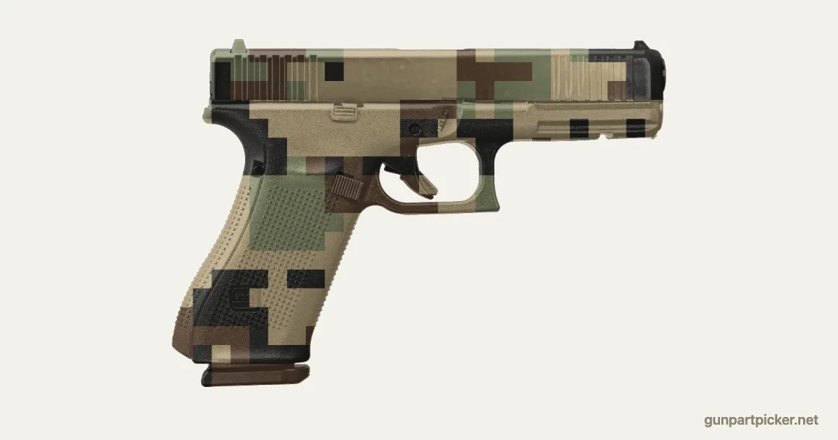 Digital boscoso en aerosol para Glock 17, pintado con colores de camuflaje Krylon