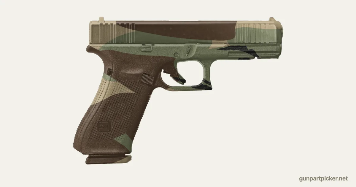 Boscoso M81 en aerosol para Glock 17, pintado con colores de camuflaje Krylon
