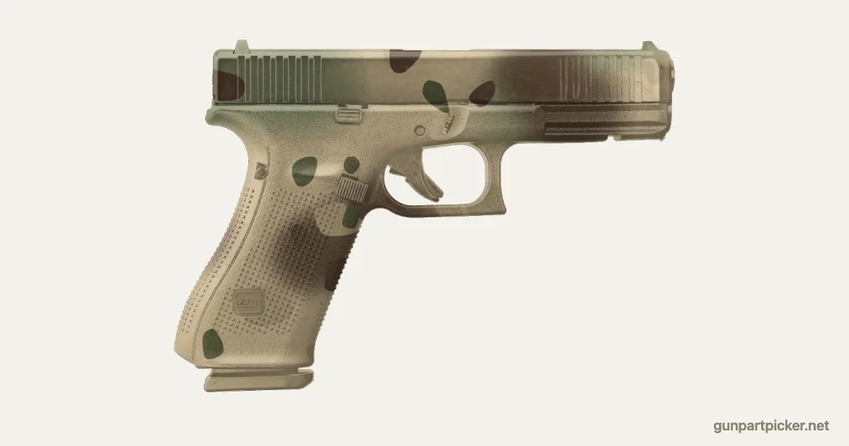 Multiterreno en aerosol para Glock 17, pintado con colores de camuflaje Krylon