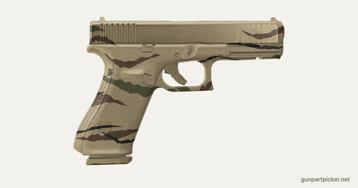 Rayas de tigre en aerosol para Glock 17, pintado con colores de camuflaje Krylon