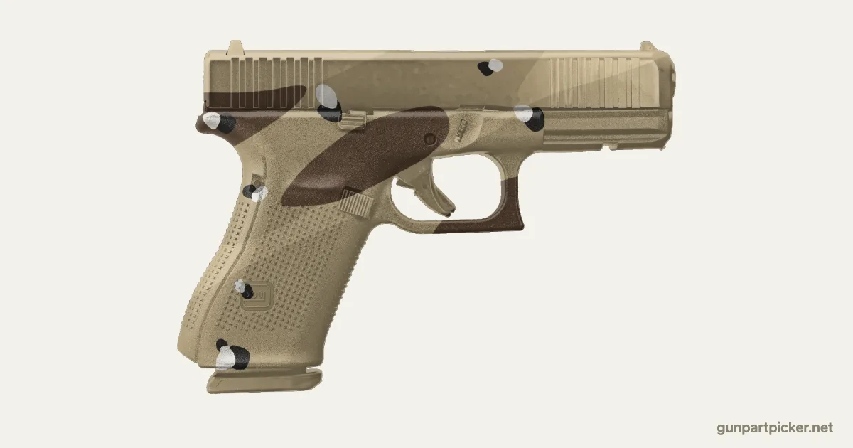Chispas de chocolate en aerosol para Glock 19, pintado con colores de camuflaje Krylon