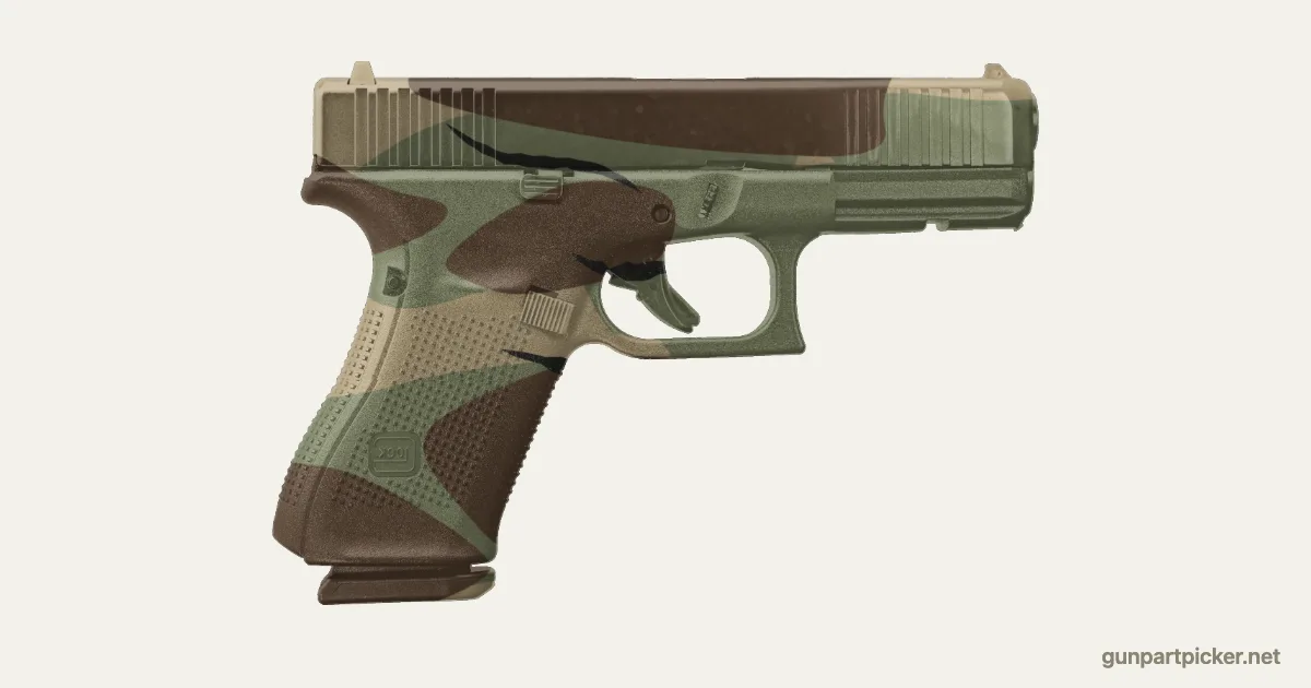 Boscoso M81 en aerosol para Glock 19, pintado con colores de camuflaje Krylon