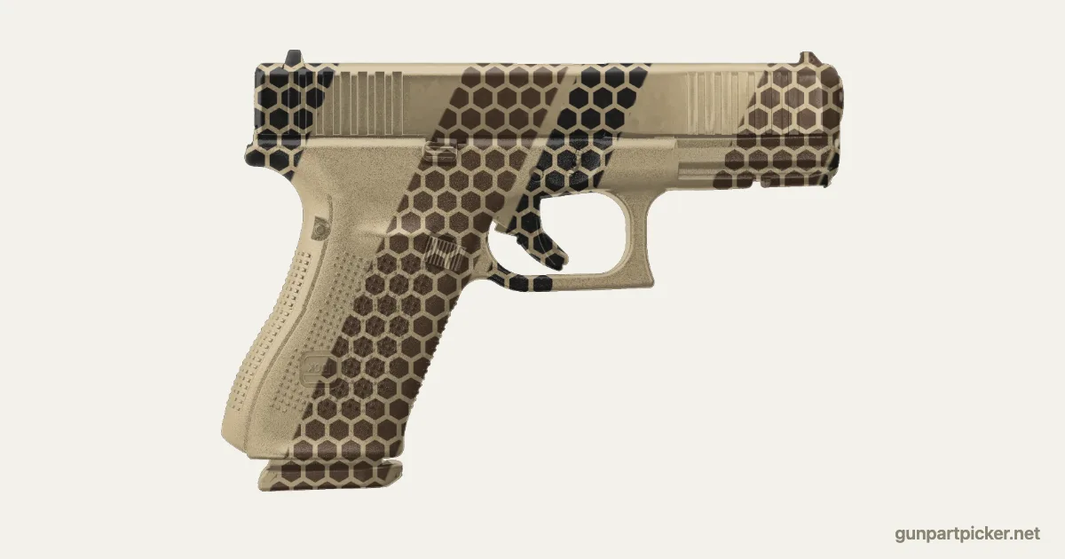 Bandas de piel de serpiente en aerosol para Glock 19, pintado con colores de camuflaje Krylon